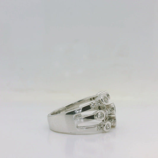 3 Row Diamond Ring