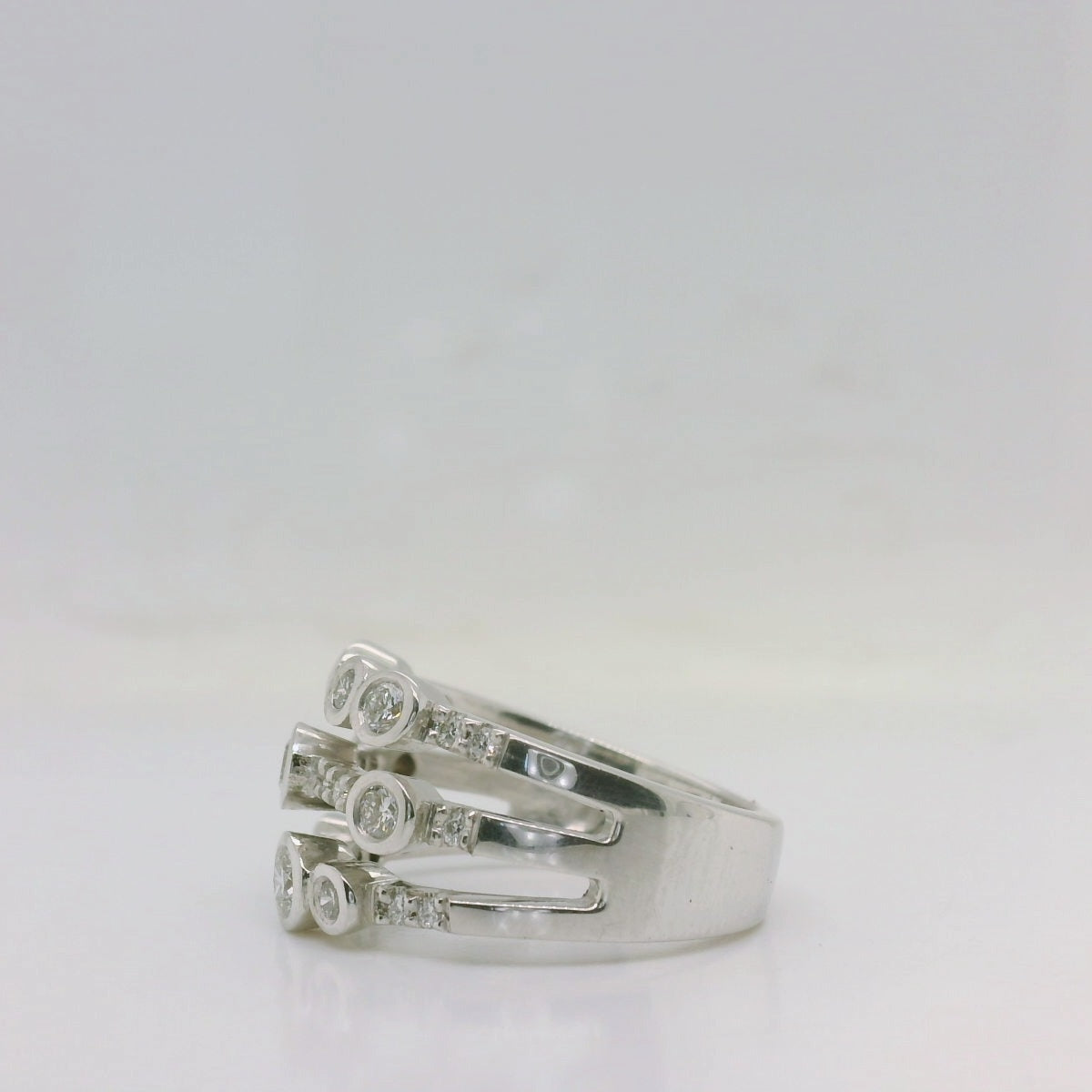 3 Row Diamond Ring