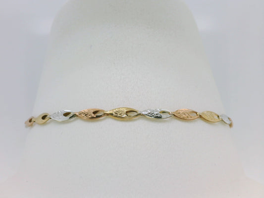 Tri-Tone Faceted Bracelet