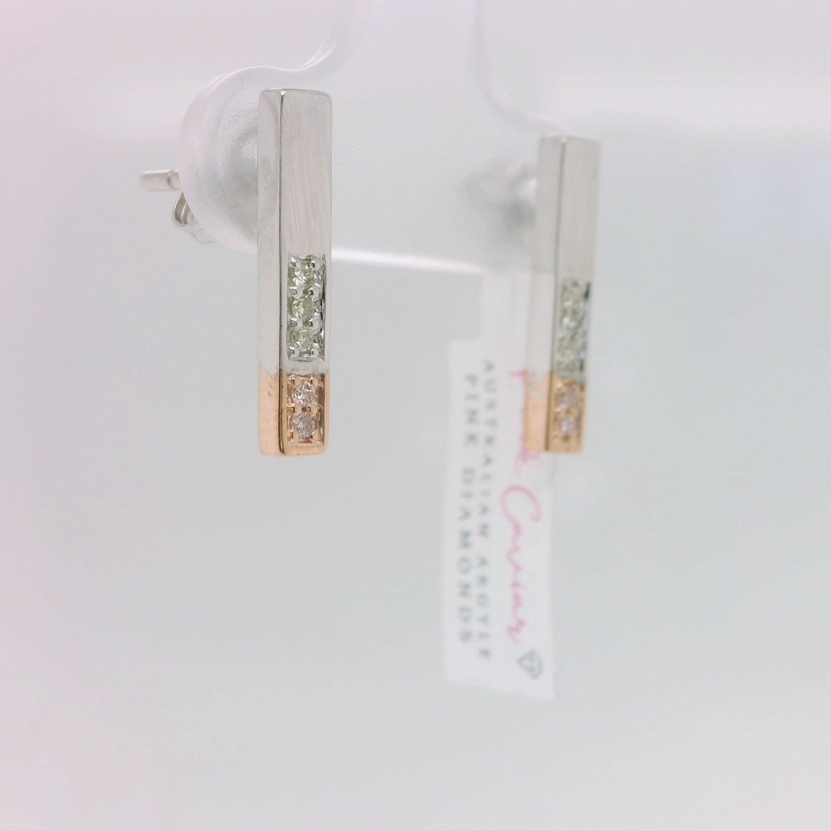 Pink Diamond Bar Studs