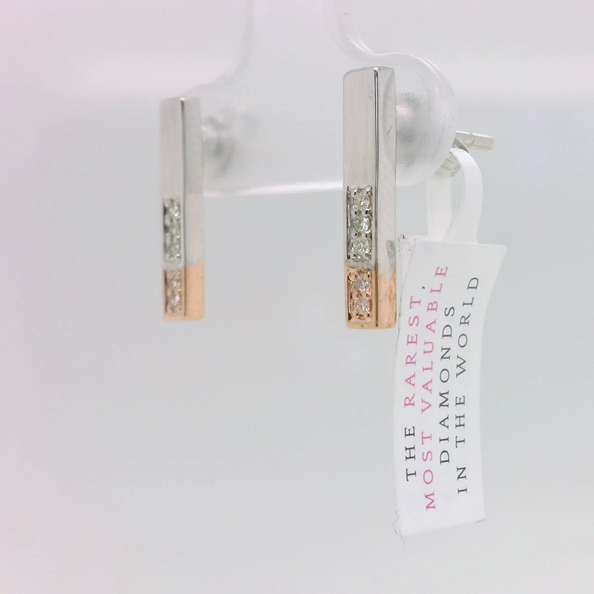 Pink Diamond Bar Studs