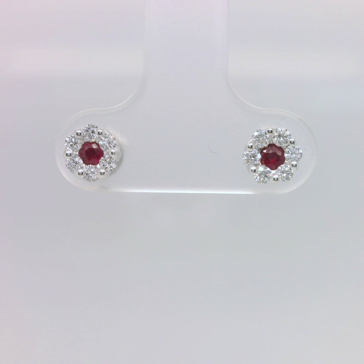 Ruby Cluster Stud Earrings