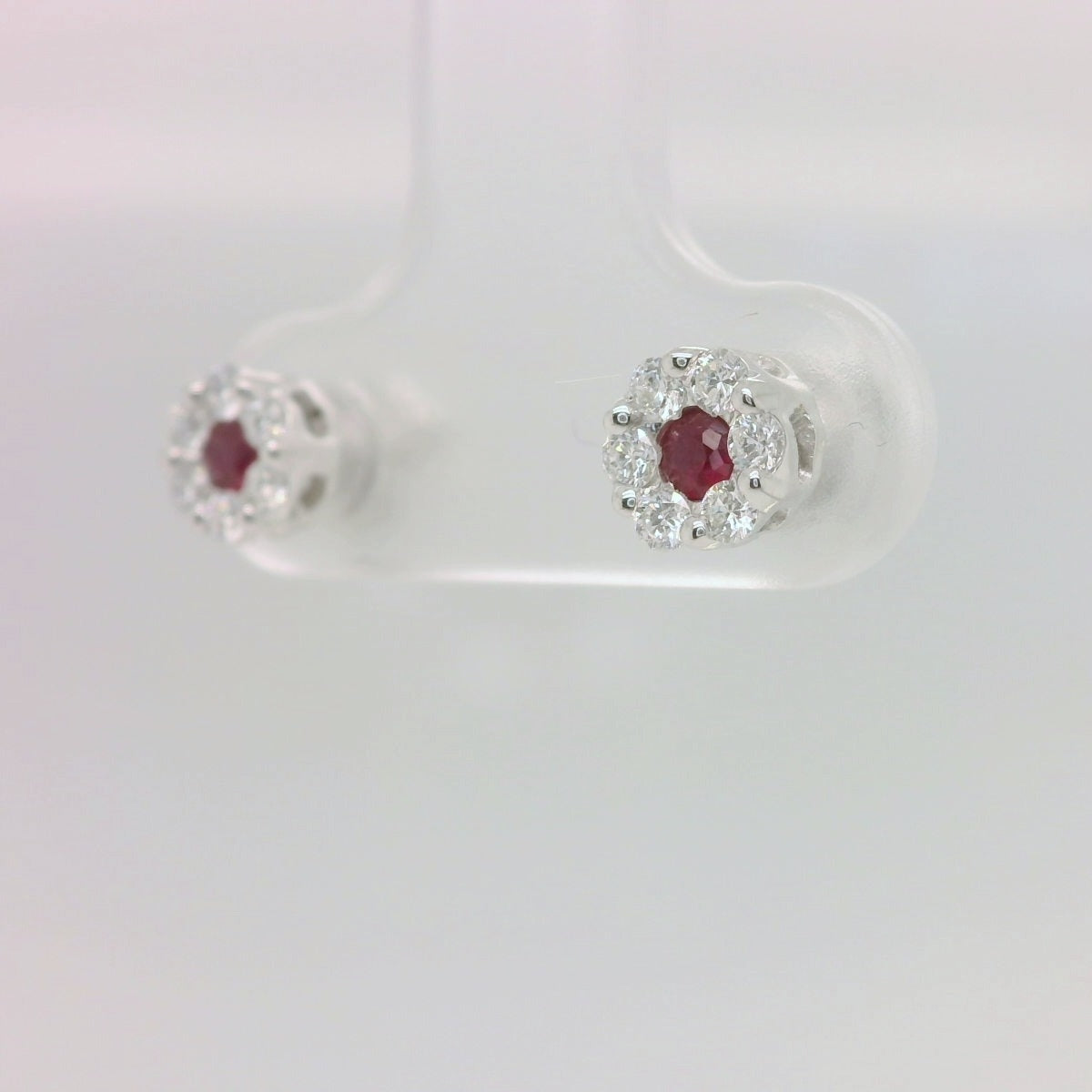 Ruby Cluster Stud Earrings