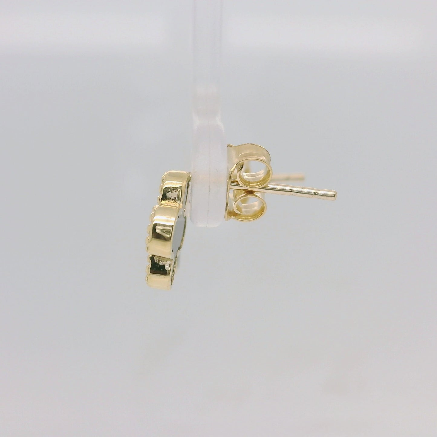 Onyx Clover Stud Earrings