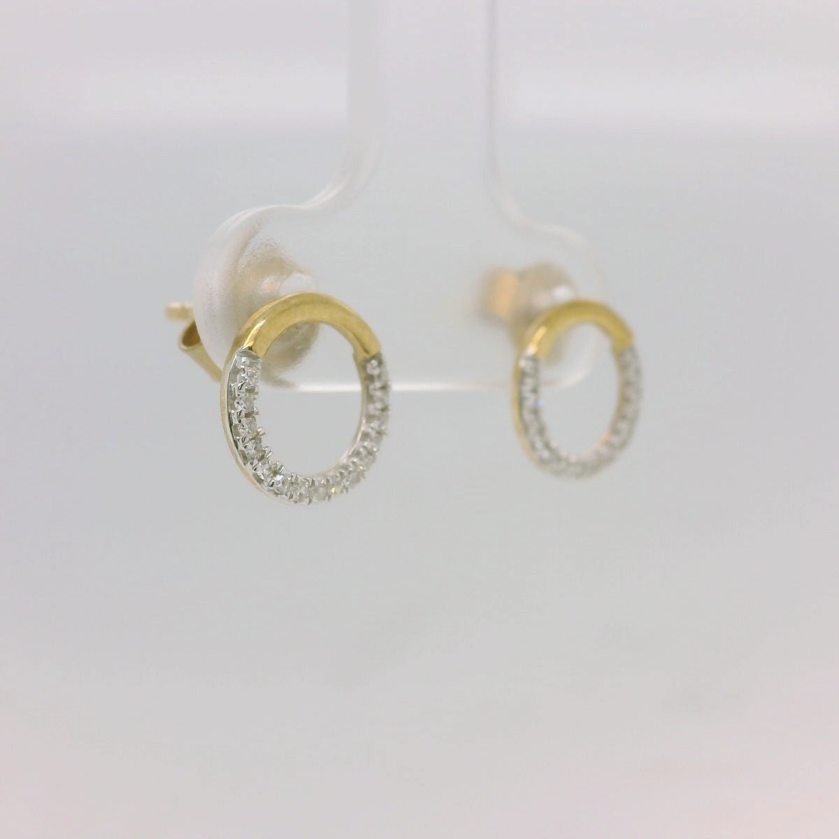 Diamond Set Circle Studs