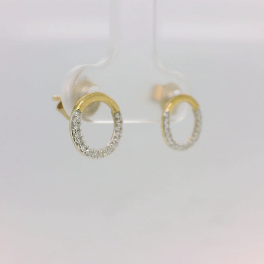 Diamond Set Circle Studs