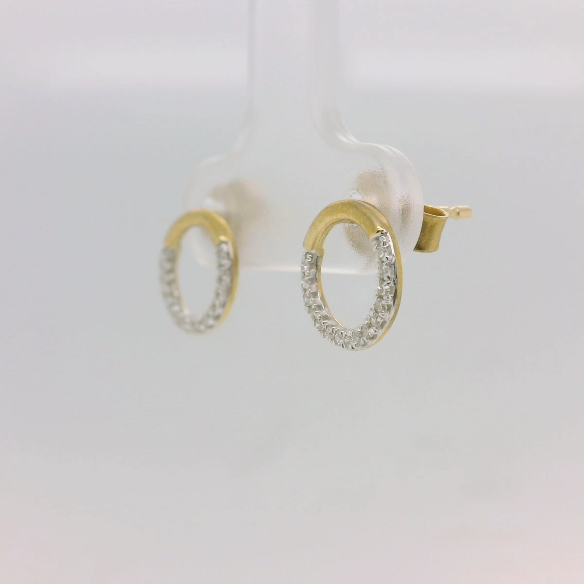 Diamond Set Circle Studs