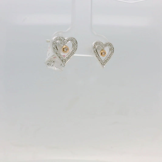Diamond Set Heart Studs