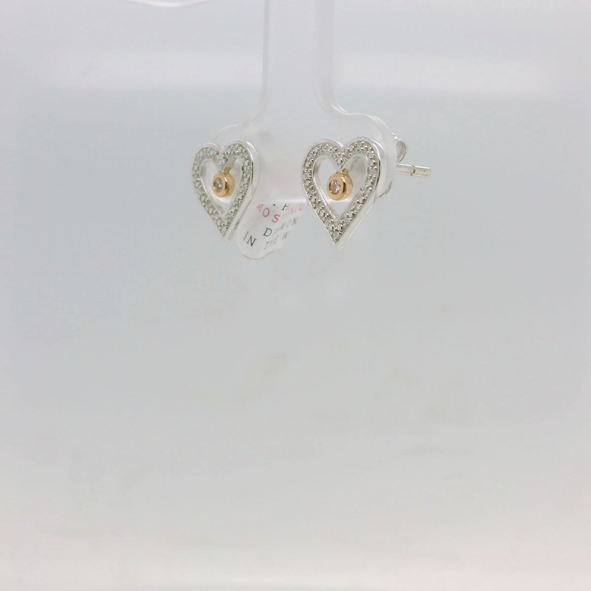 Diamond Set Heart Studs