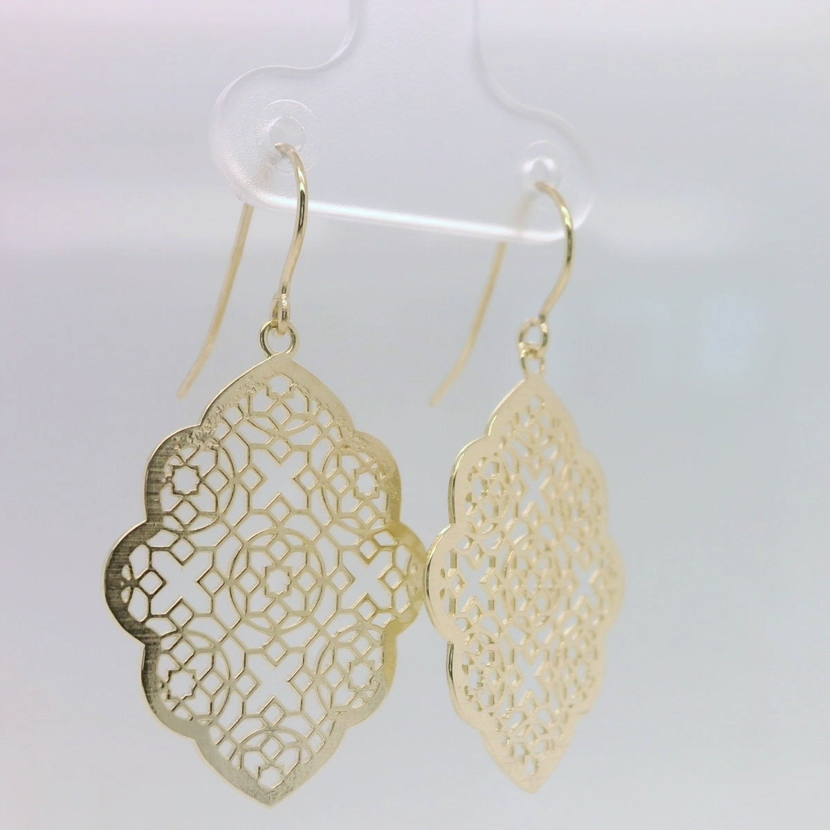 Yellow Filigree Teardrop Earrings