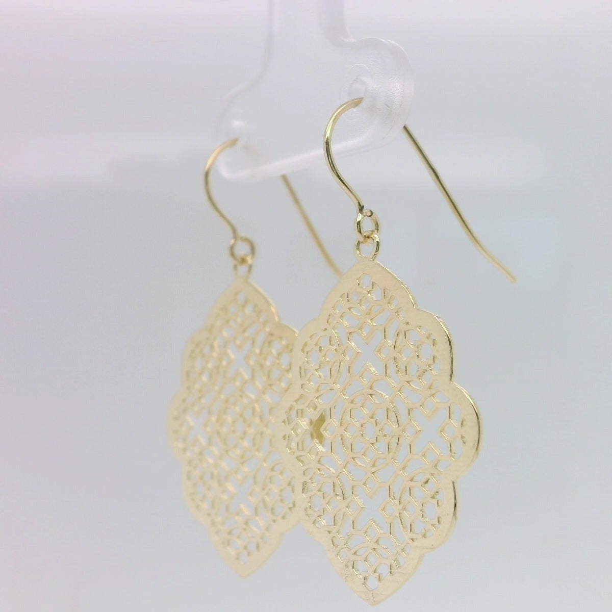 Yellow Filigree Teardrop Earrings