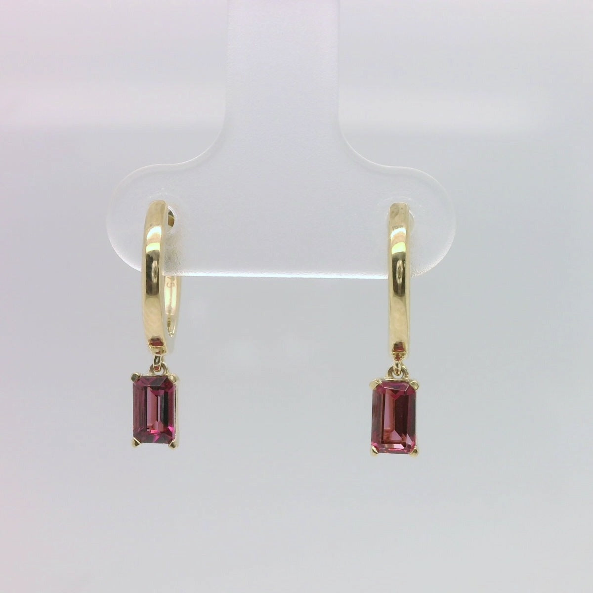 Garnet Huggie Earrings