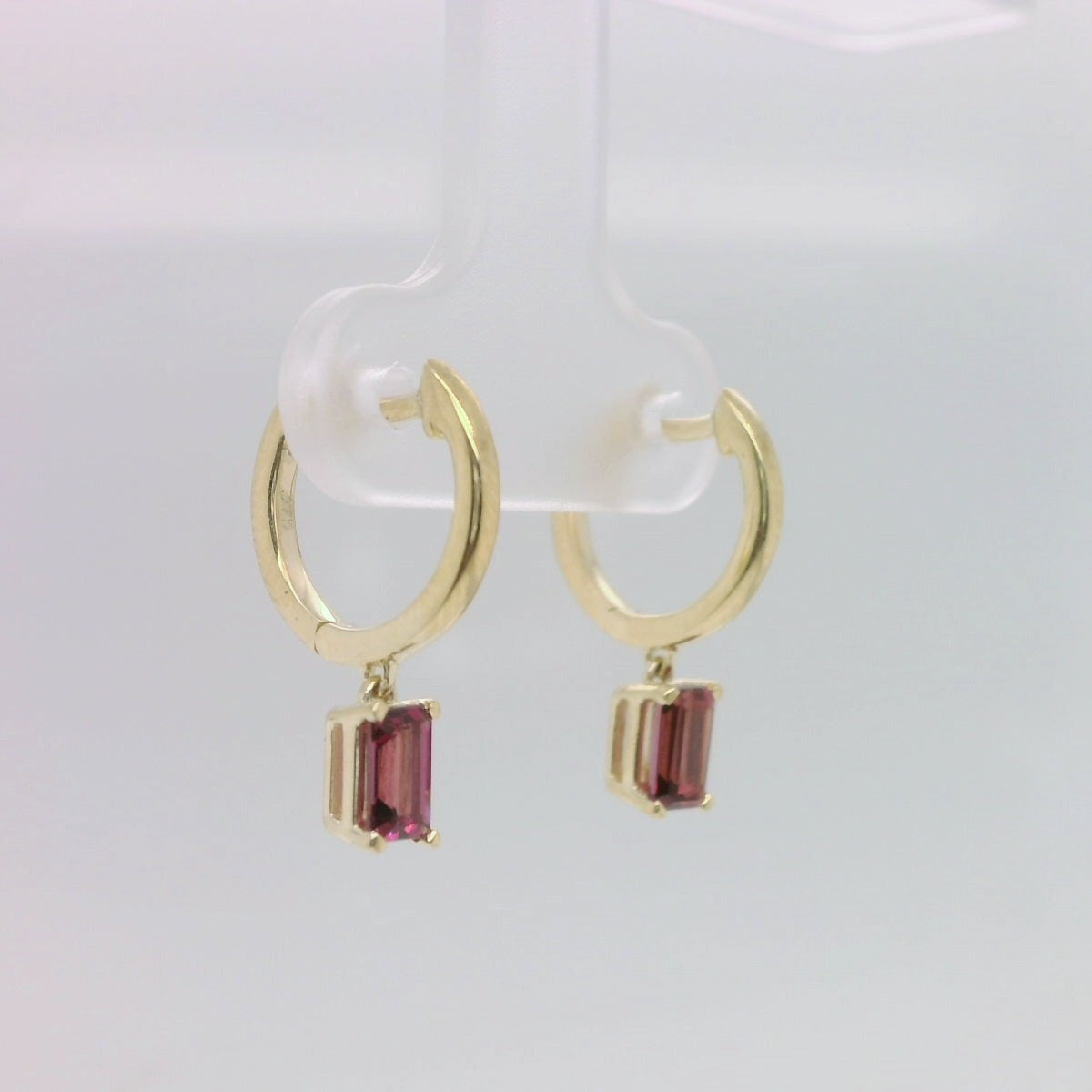 Garnet Huggie Earrings