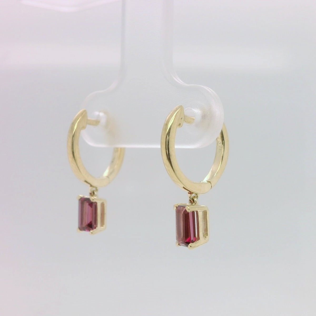 Garnet Huggie Earrings