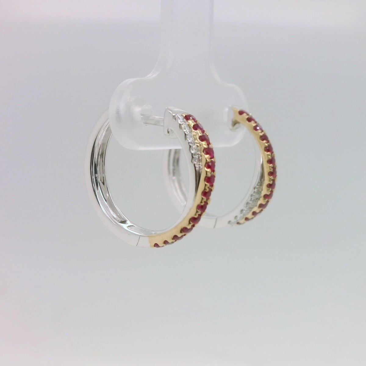 Ruby & Diamond Crossover Hoops