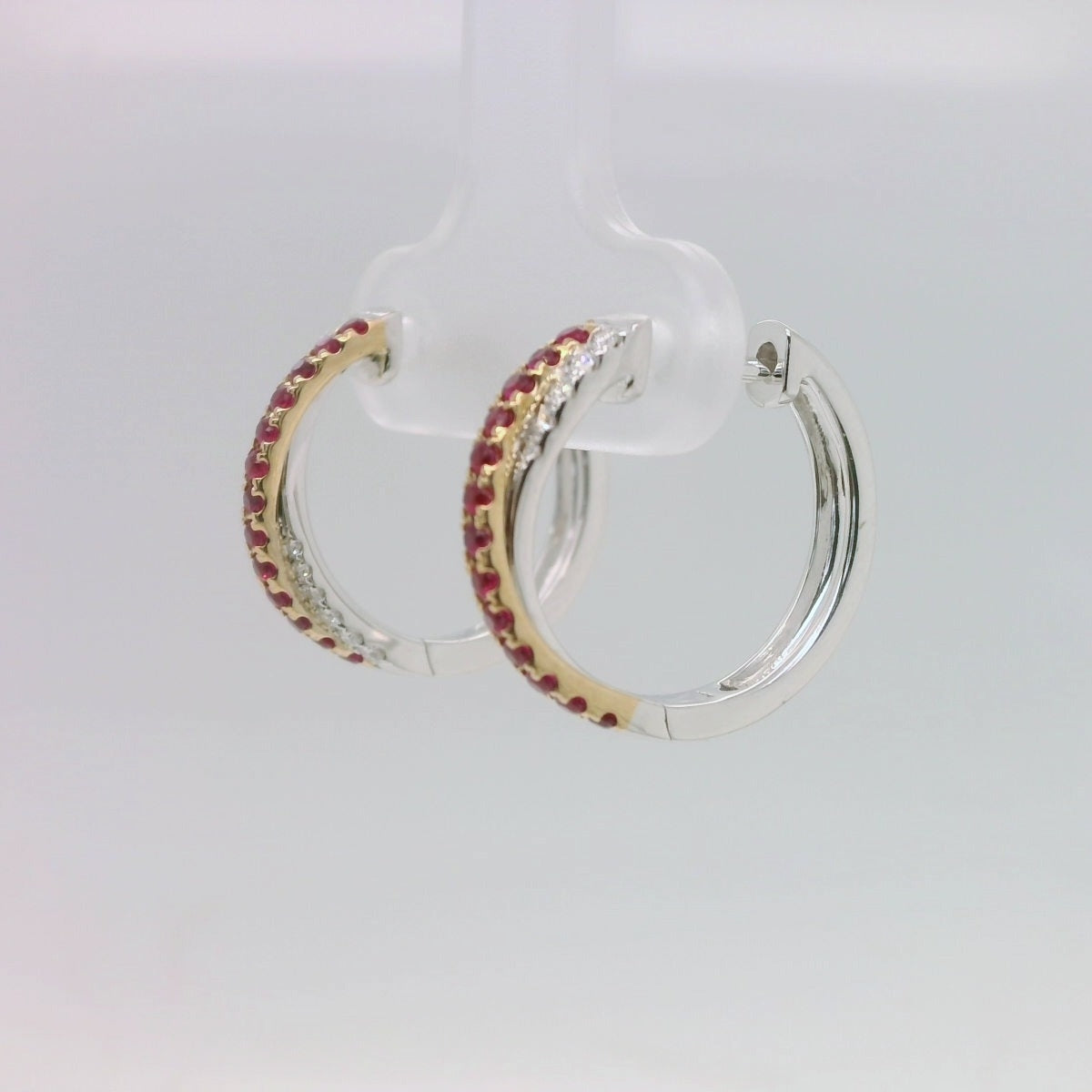 Ruby & Diamond Crossover Hoops