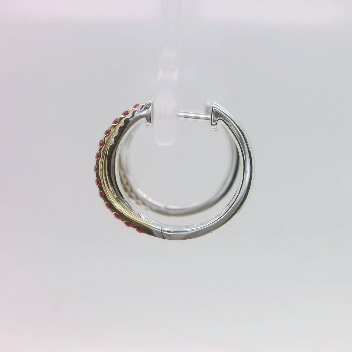 Ruby & Diamond Crossover Hoops
