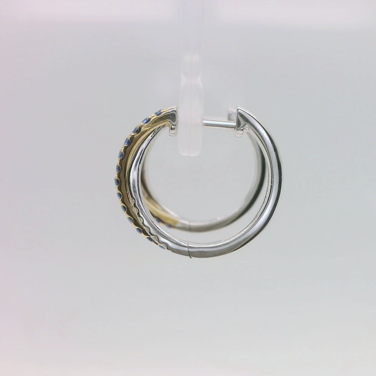 Sapphire & Diamond Crossover Hoops