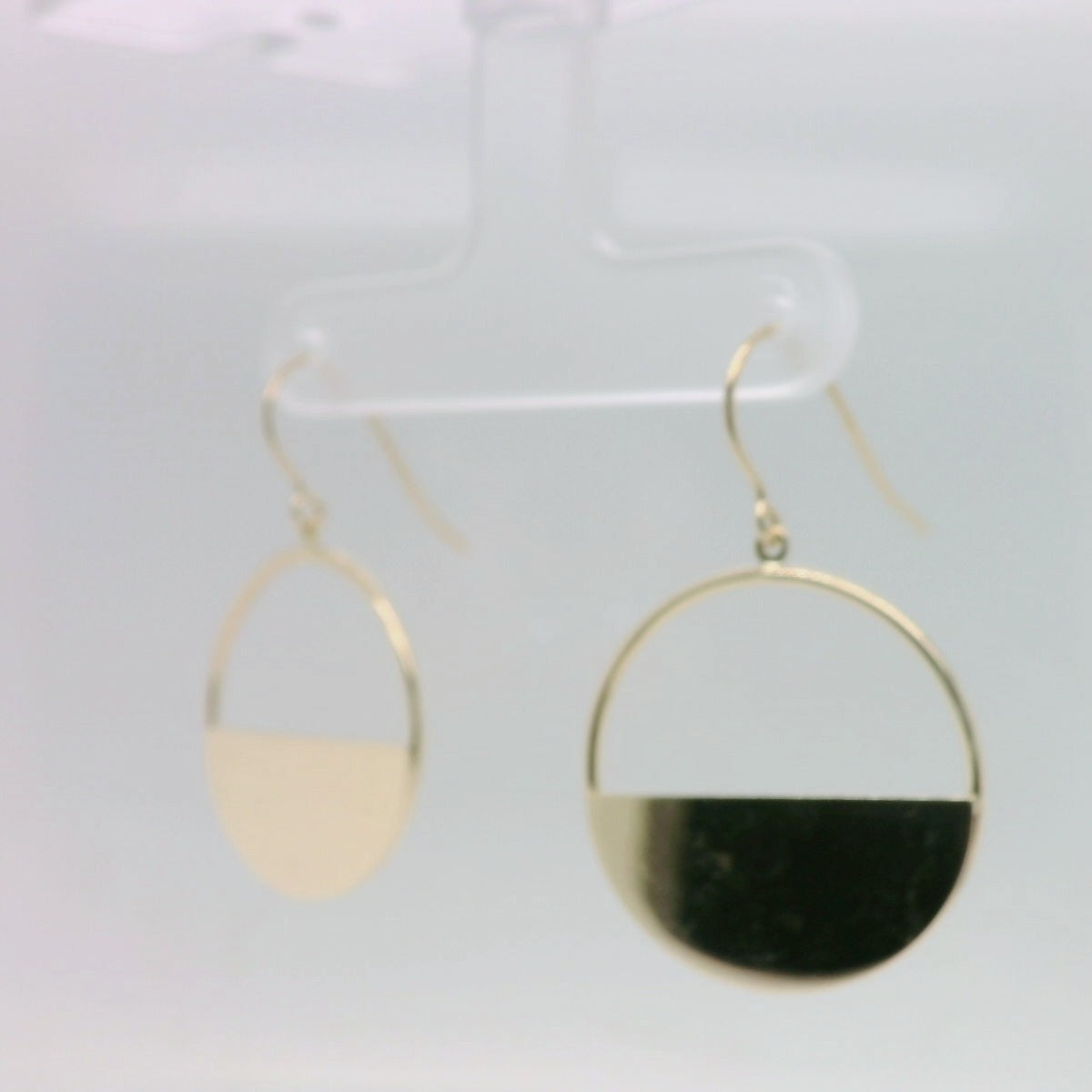 Half Filled Circle Earrings