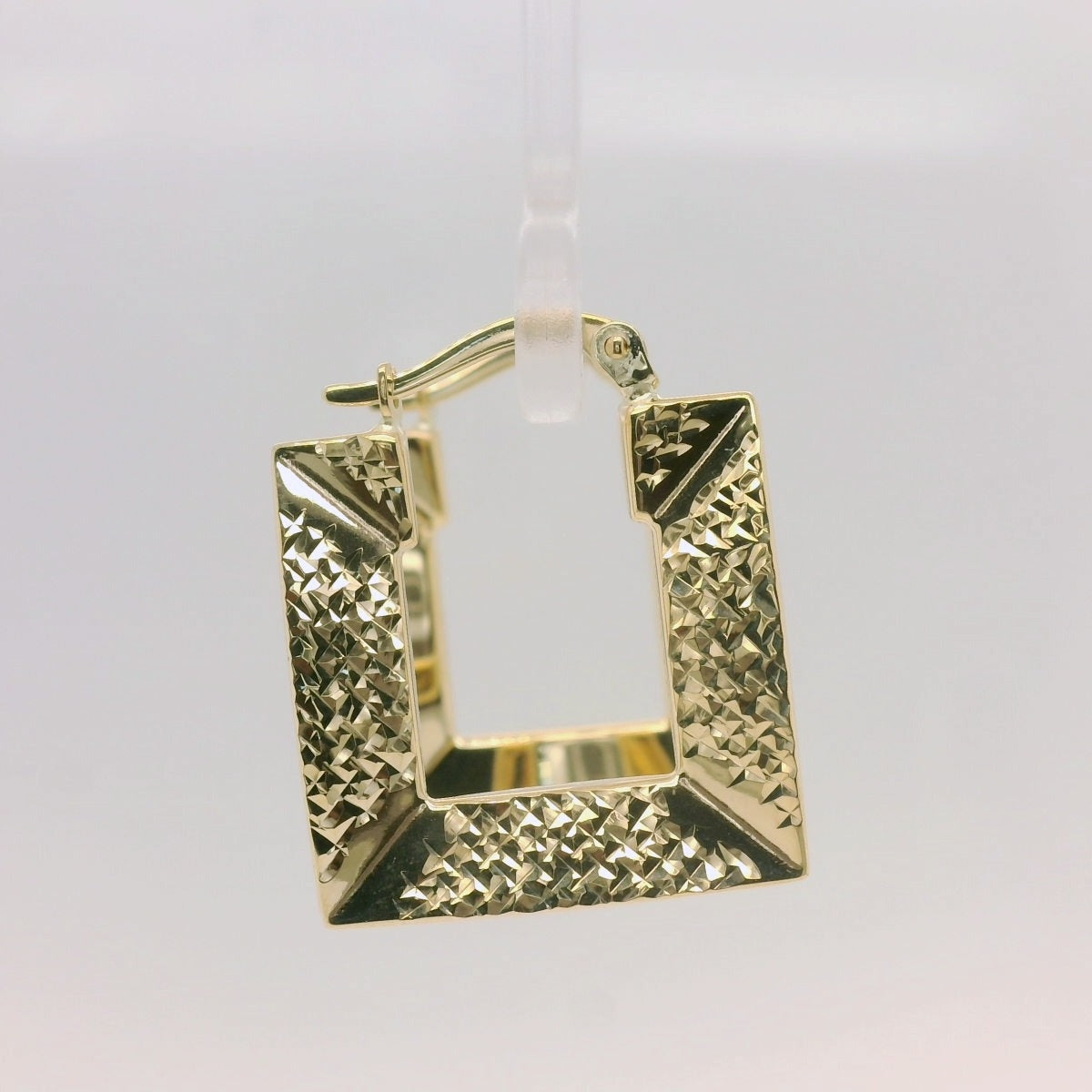 Diamond Cut Square Hoop