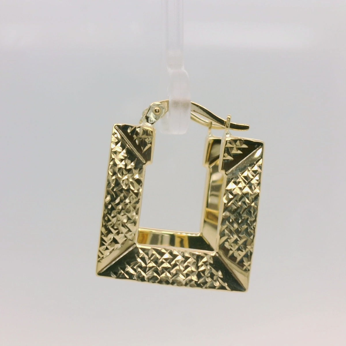 Diamond Cut Square Hoop