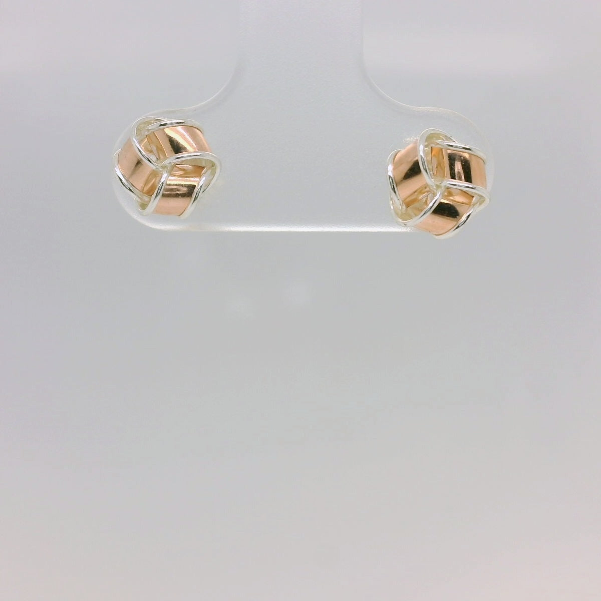 Silver & Rose Knot Studs