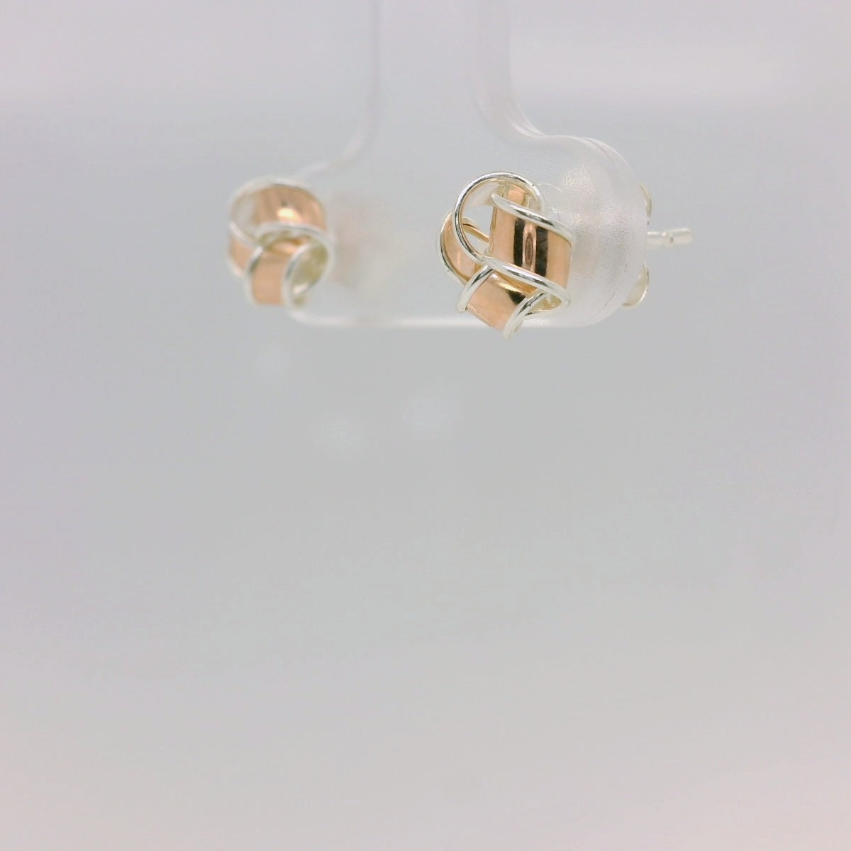 Silver & Rose Knot Studs