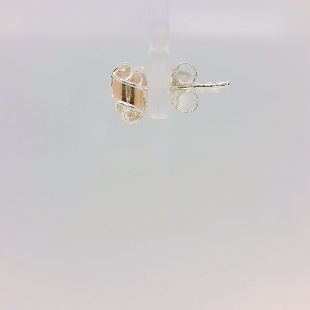 Silver & Rose Knot Studs