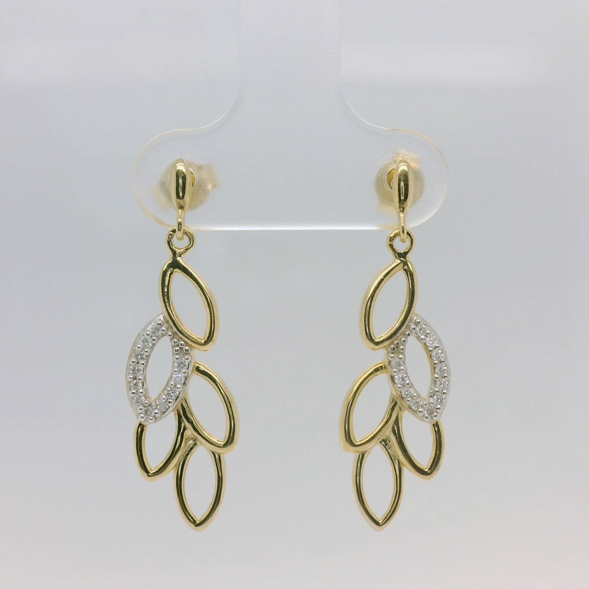 Leaf Shaped Diamond Earrings