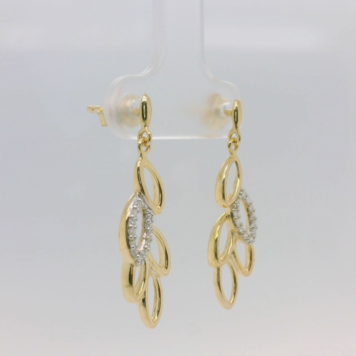 Leaf Shaped Diamond Earrings