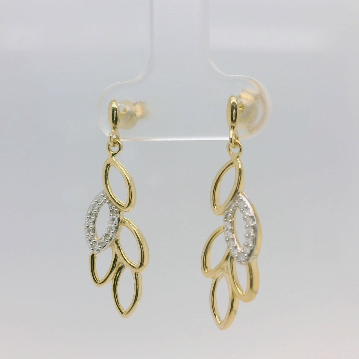 Leaf Shaped Diamond Earrings