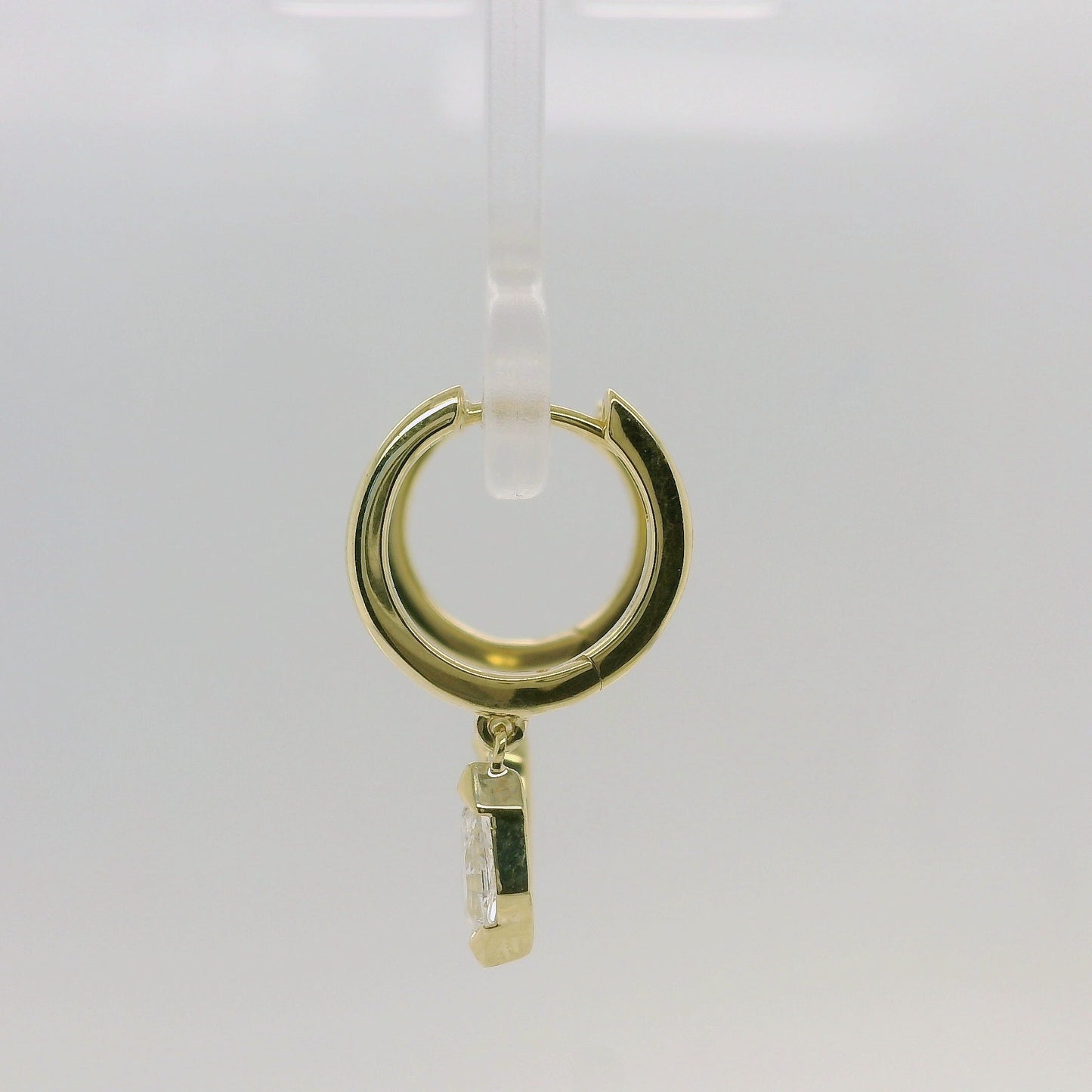 Huggie Earrings with Pear Shaped Drops