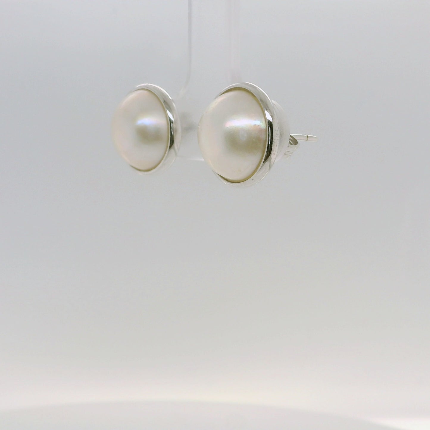 White Mabe Pearl Studs