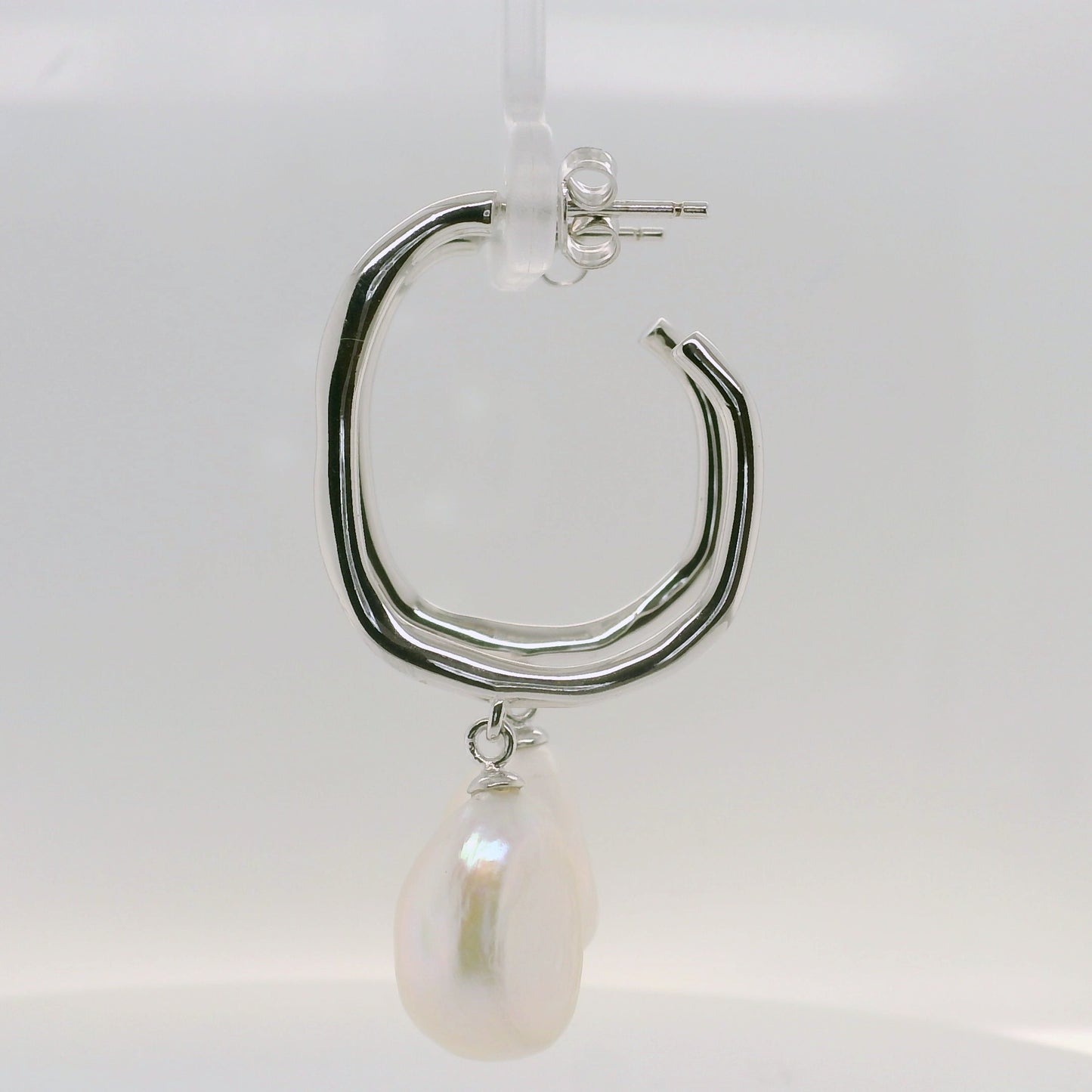 Pearl Drop Hoops