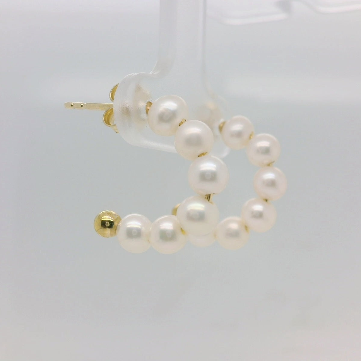 Gold Pearl Hoop