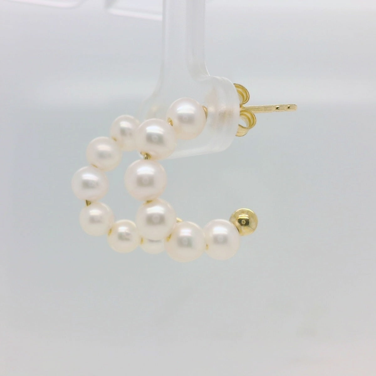 Gold Pearl Hoop