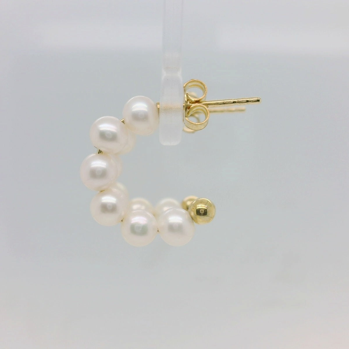 Gold Pearl Hoop