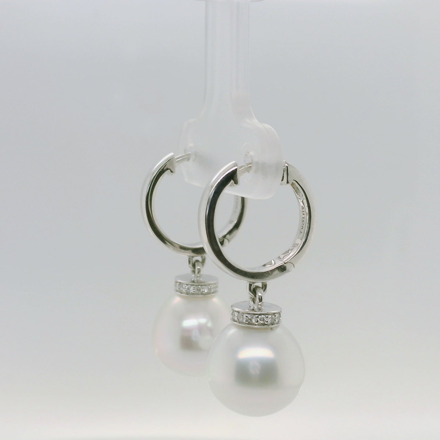 Silver South Sea Pearl Huggies