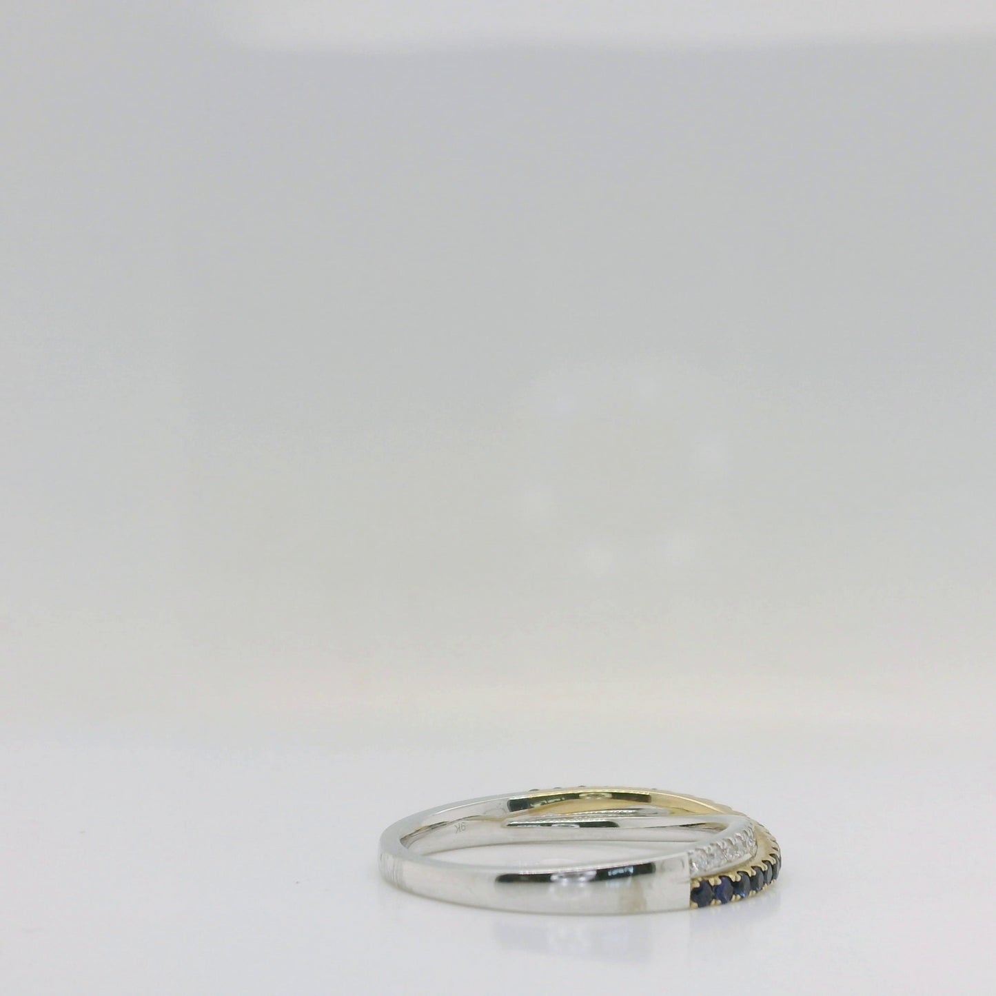 Sapphire & Diamond Crossover Ring