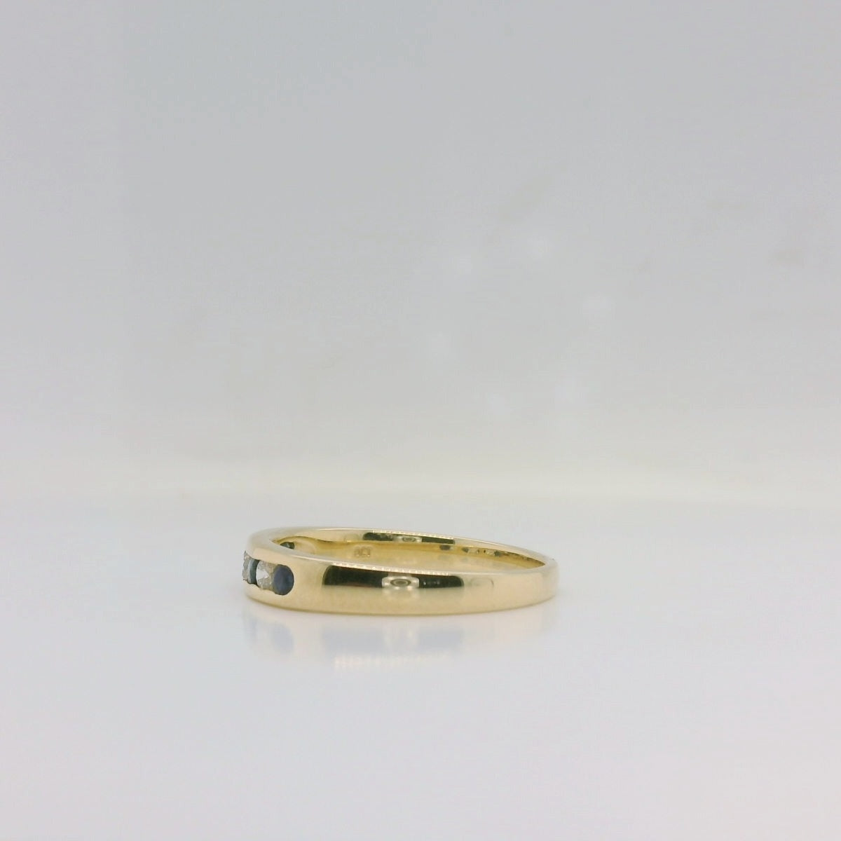 Sapphire Diamond Channel Ring
