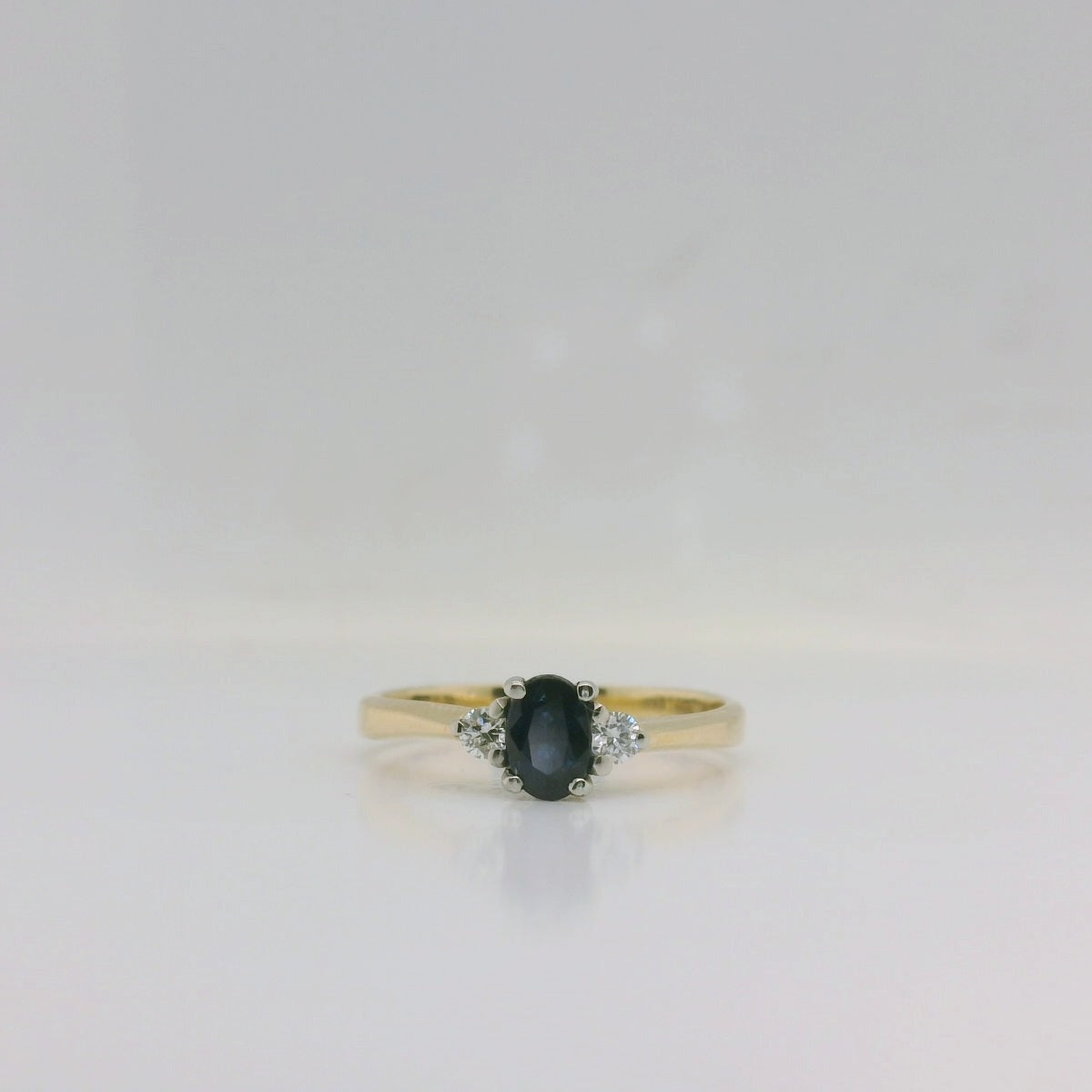 Sapphire Diamond Three Stone Ring