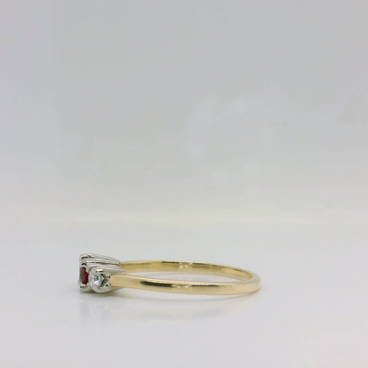 Three stone Ruby Diamond Ring