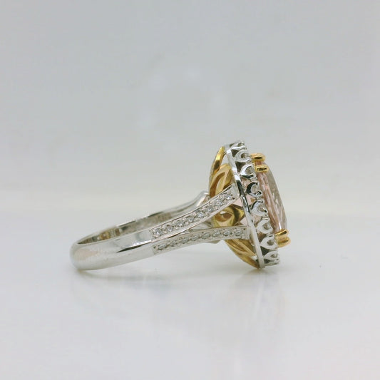 Morganite & Diamond Cluster Ring