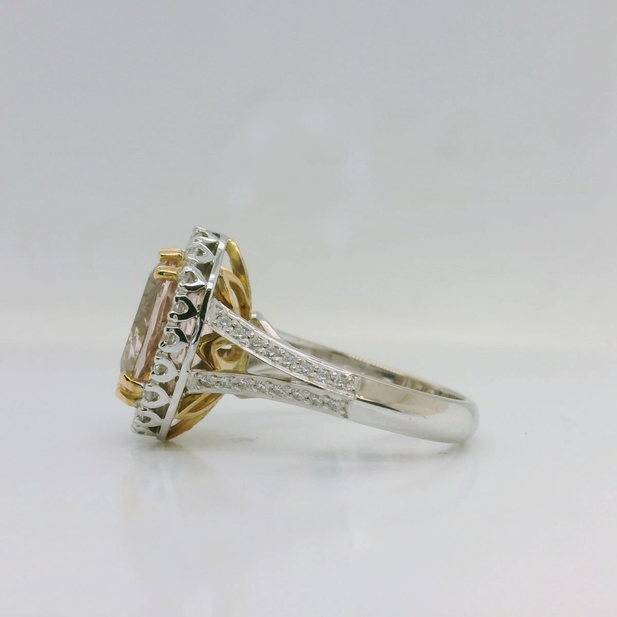 Morganite & Diamond Cluster Ring