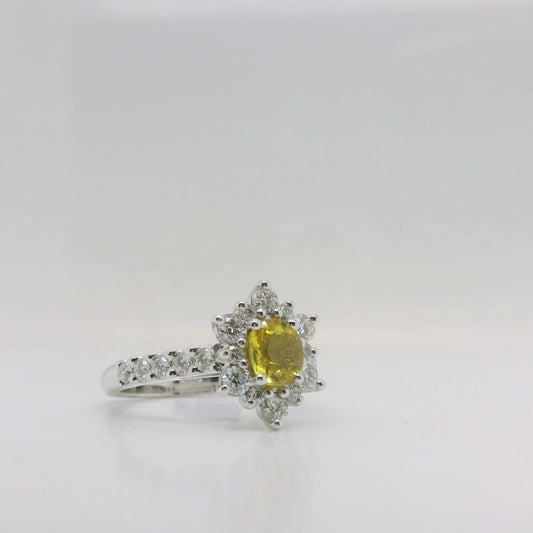 Yellow Sapphire Cluster Ring