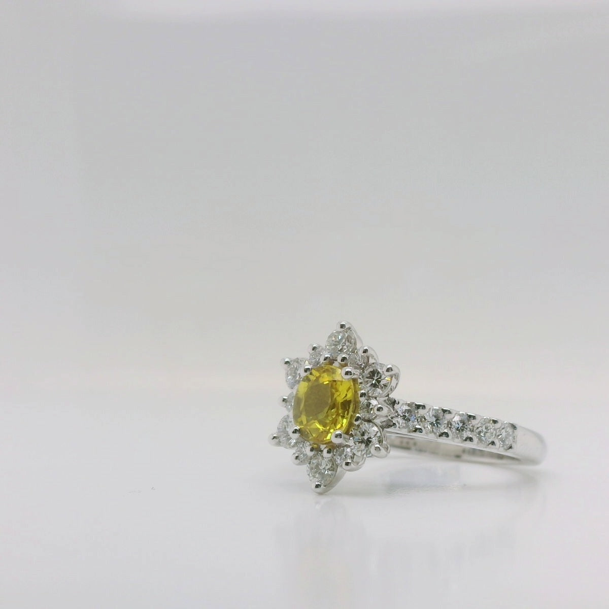 Yellow Sapphire Cluster Ring