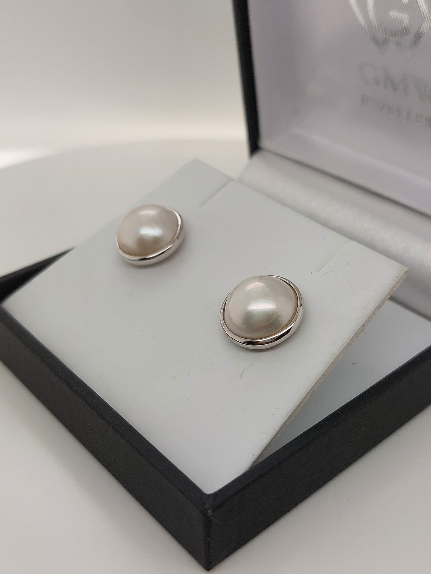 White Mabe Pearl Studs