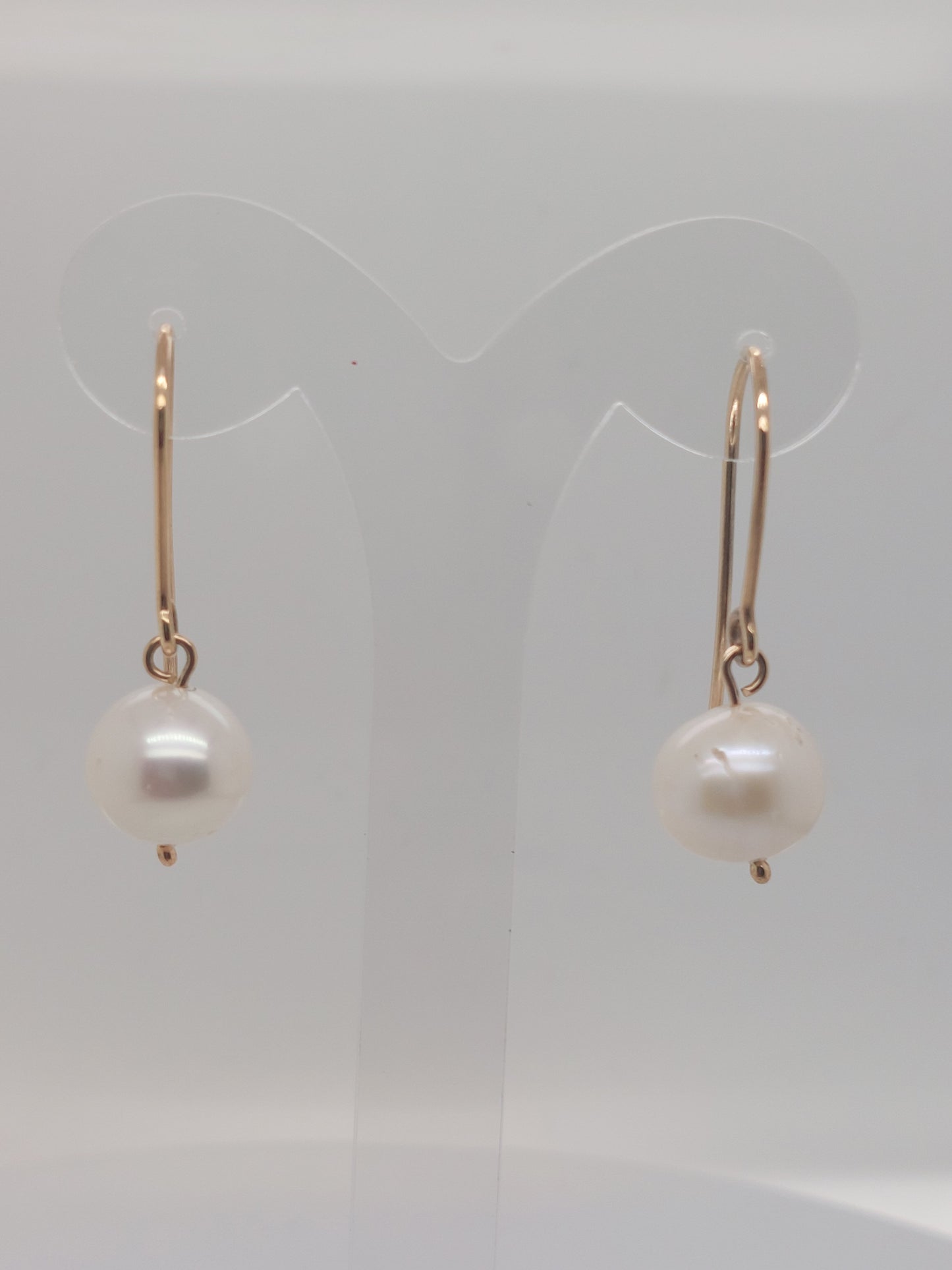Gold Pearl Drop Earring