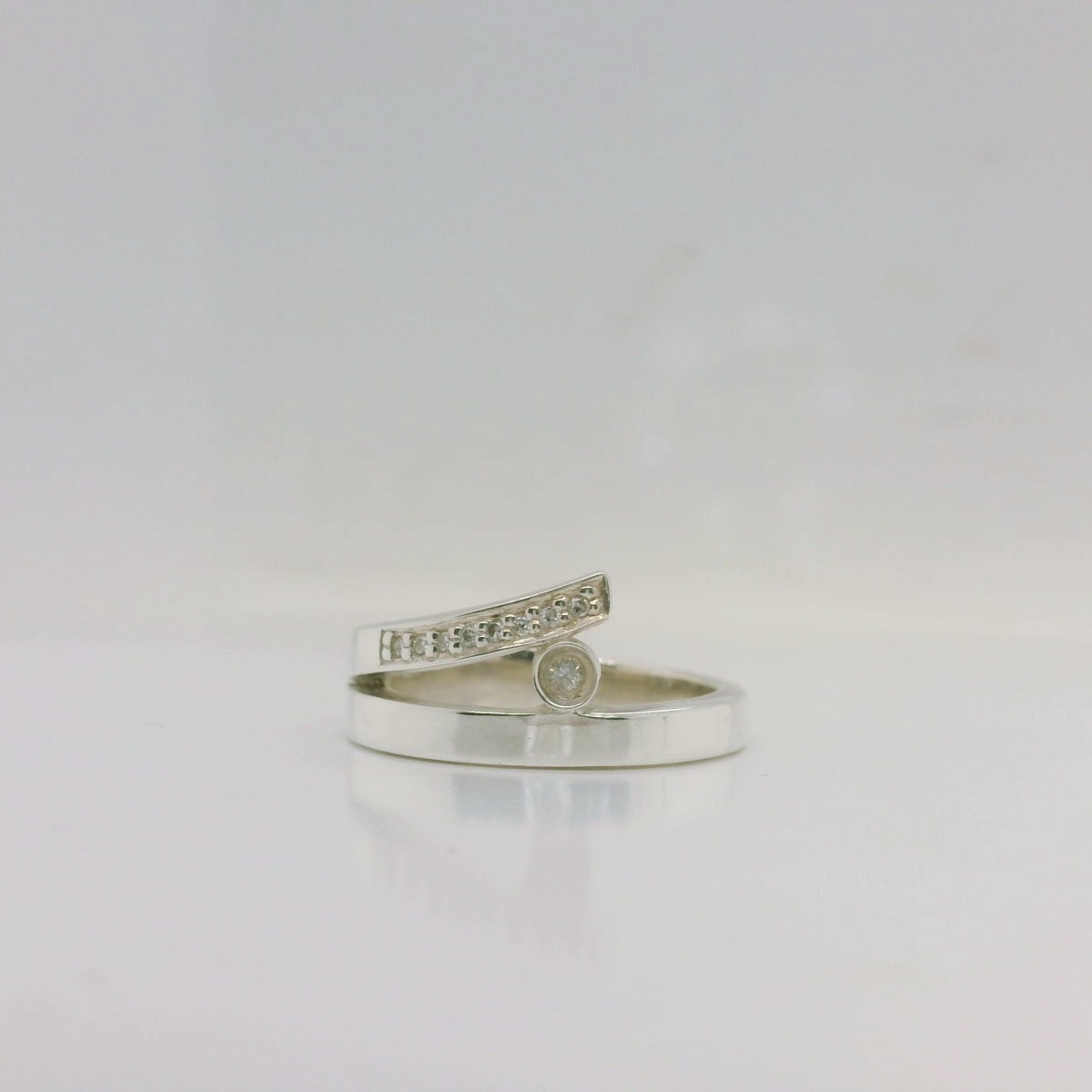 Silver Crossover Ring