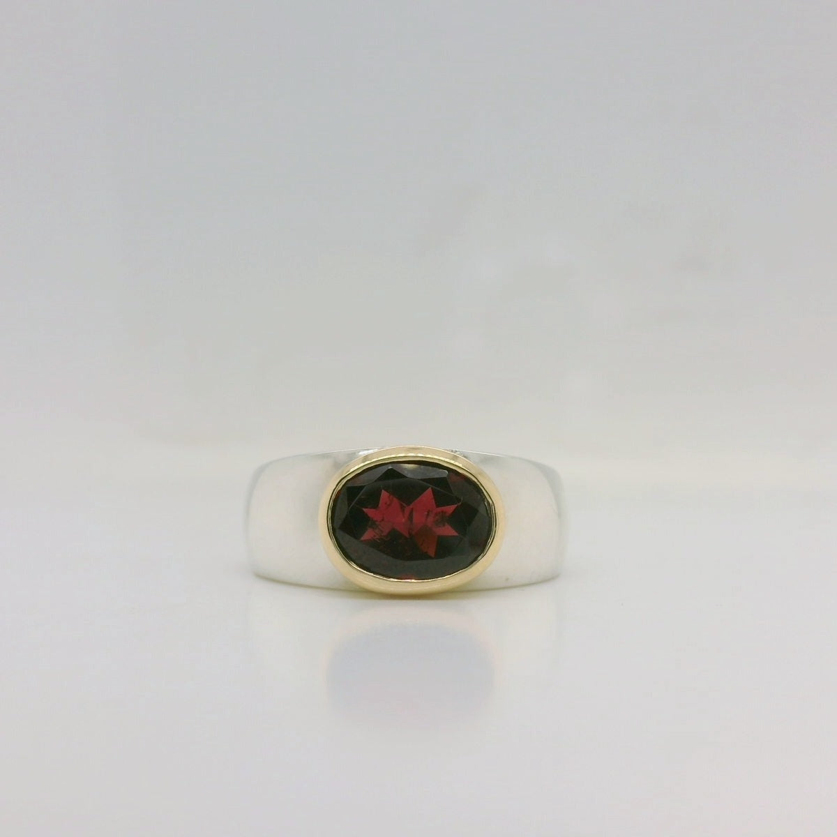 Two-Tone Garnet Ring
